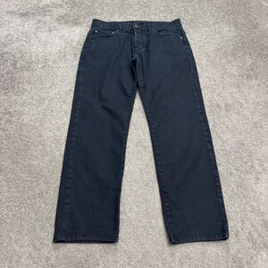 Ted Baker London Button Fly Straight Leg Denim Jeans Mens 32 Blue Dark Wash